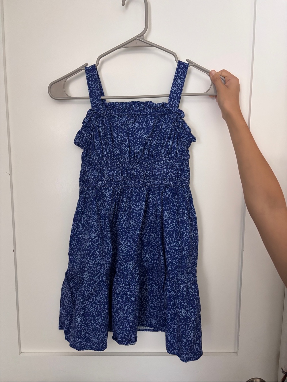 Cat & Jack Royal Blue Floral Smocked Strap Dress